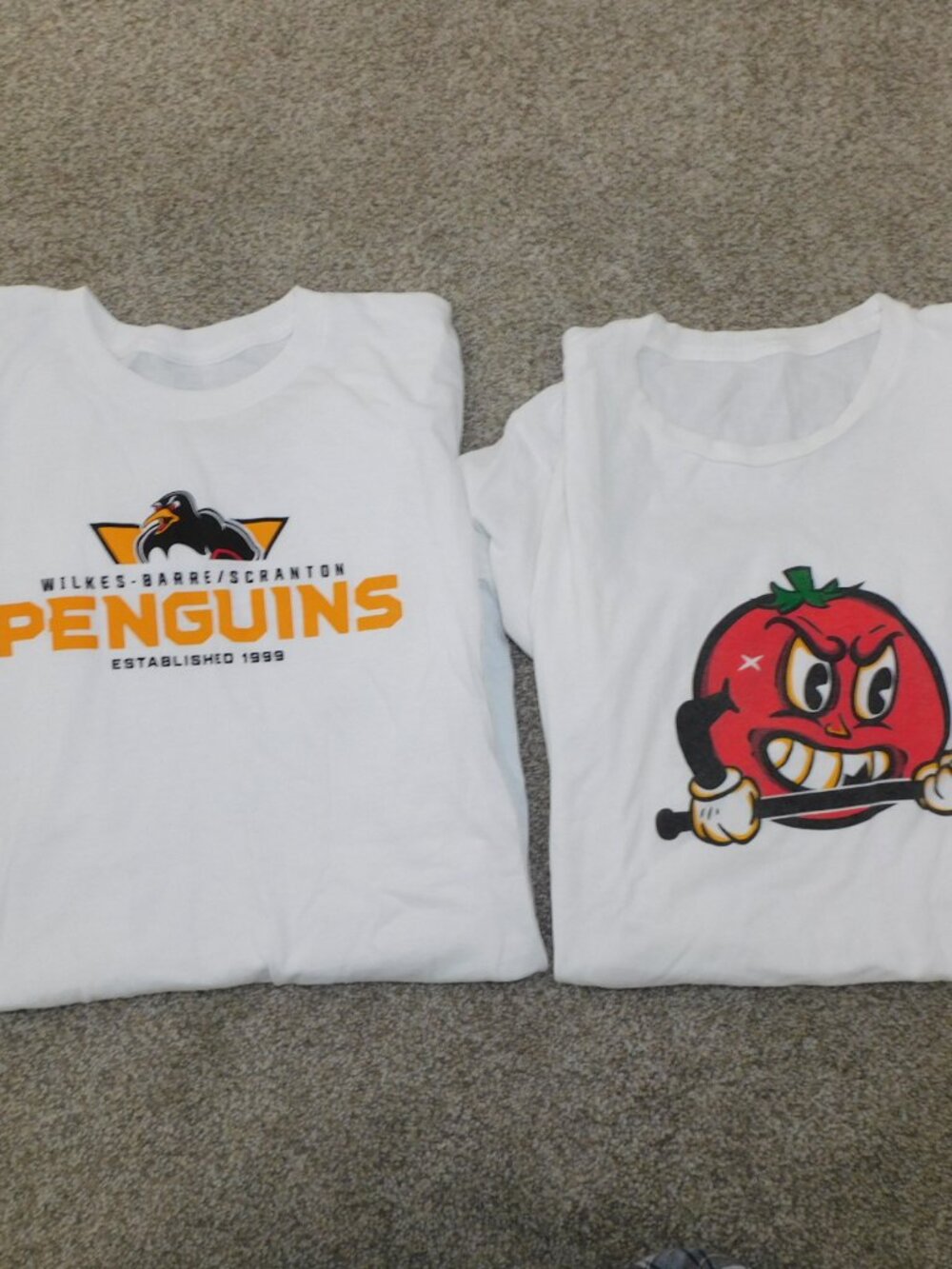 WBS Penguins t shirt lot - 2026 shirt + Pittston Tomatoes specialty AHL Hockey